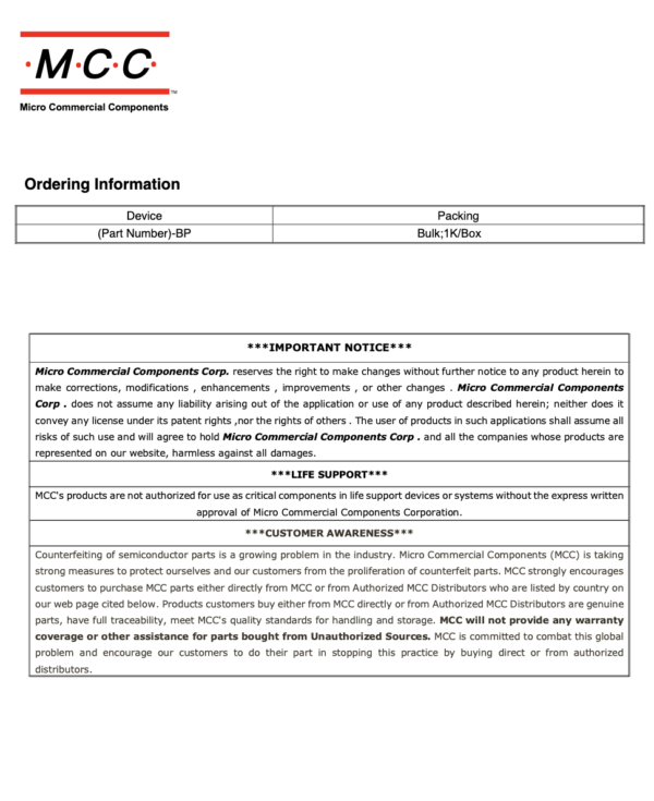 Comprehensive Overview of the MCC GBU10M Bridge Rectifier-100000 PCS