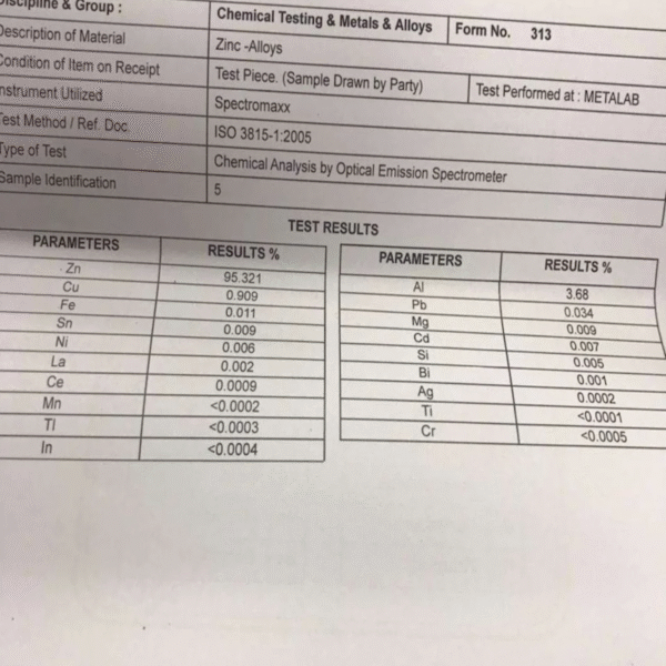Reliable Zinc Ingots 95% Purity | 50 Tons Monthly Supply | CNF Terms
